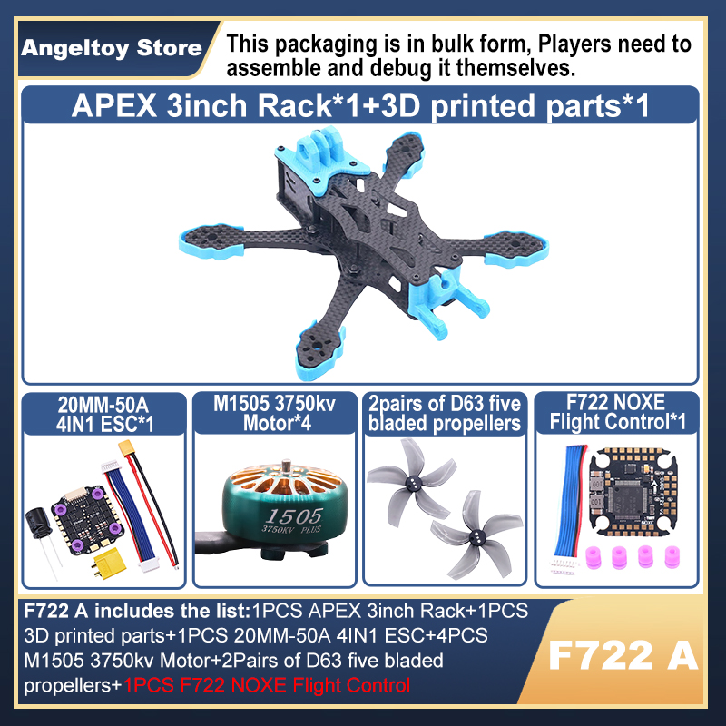 F722 Flight Controller - B-CUBE APEX 3inch FPV Drone Frame