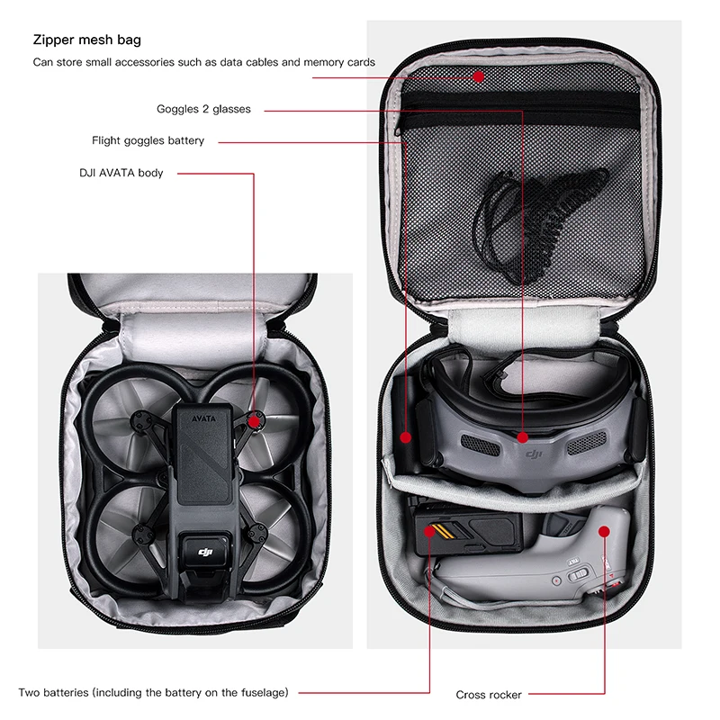 Portable Case Dual Layer Stora - Drone Goggles Dji ulasan dan harga