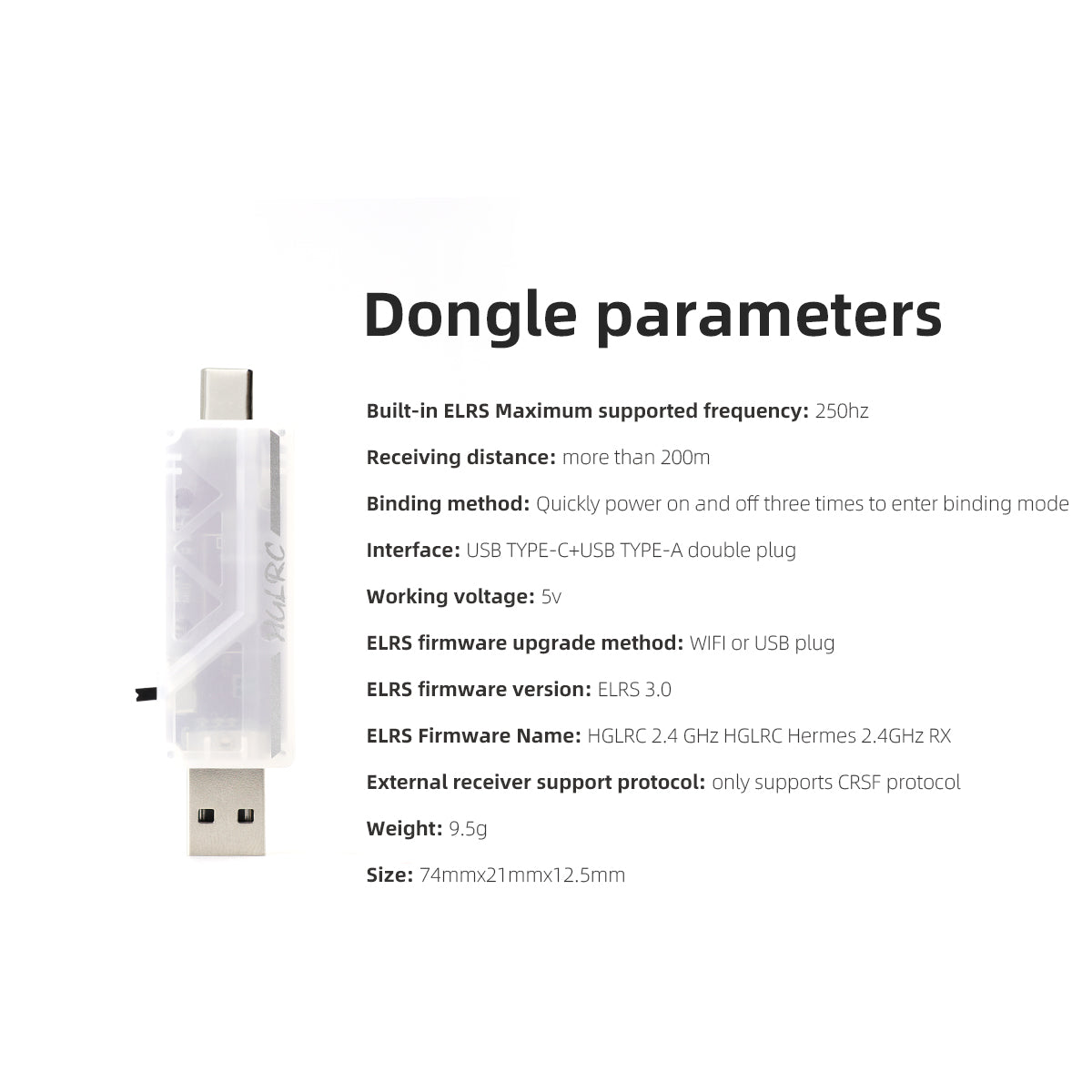 HGLRC Wireless Dongle ELRS 2.4 - Radio Transmitter 2.4Ghz ulasan dan harga