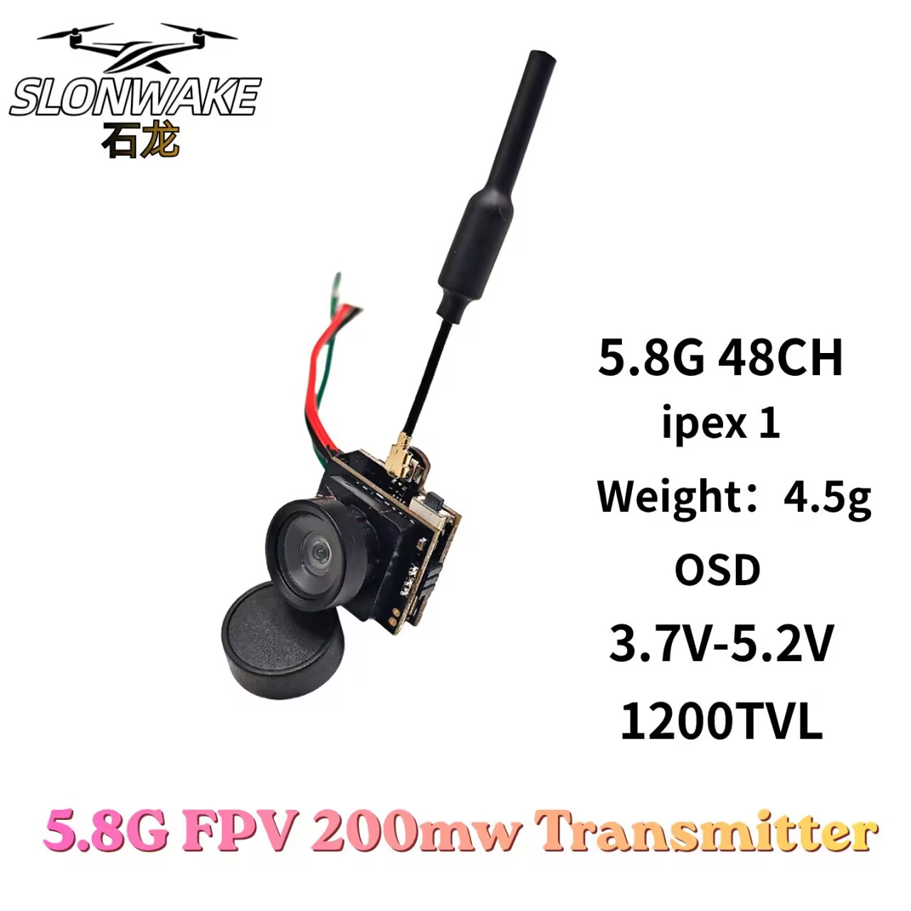 SLONWAKE 5.8G Analog VTX Trans - Analog Fpv Camera ulasan dan harga